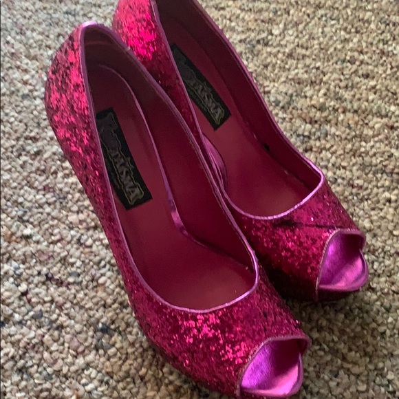 funtaisma Shoes - Sequin got pink high heels